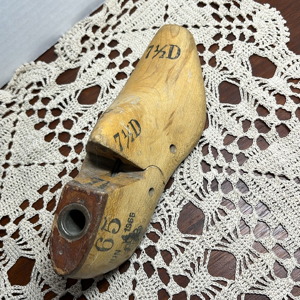 Unique Vintage Wooden Shoe Form, primitive decor